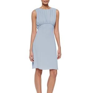 L'Agence Size 2 Baby Blue Sleeveless Dress with Shirred Bodice